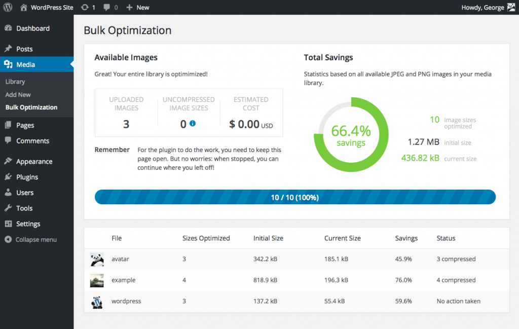 optimizing images wordpress